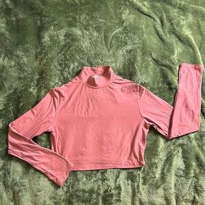 Pastel Pink | Long Sleeve Crop Top | Derek Heart